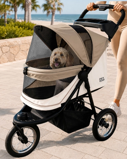 Pet Gear Generation II Jogger NO-ZIP Pet Stroller for Cats/Dogs, Zipperless Entry, Upgraded Easy One-Hand Fold, Jogging Tires, Removable Liner, Cup Holder + Storage Basket
